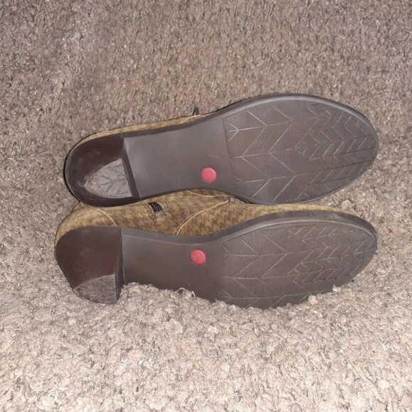 CAMPER-Agatha Brown/Black-Houndstooth Suede -Back Zip-Lace Accent-Sz 40-Excellen - Picture 6 of 6